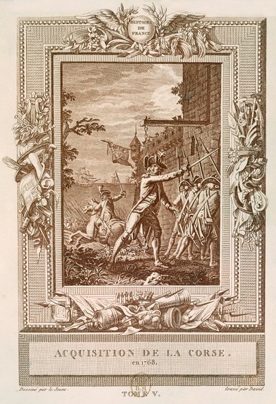 The Acquisition of Corsica in 1768, engraved by David by Henry Le Jeune